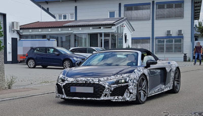 アウディ R8スパイダー をベースとした謎のプロトタイプ車両 スクープ写真